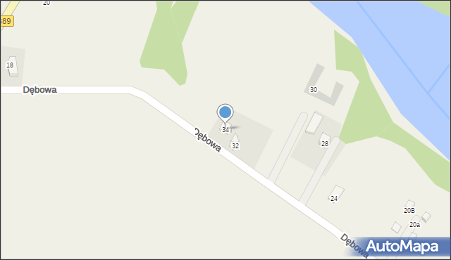 Odrzechowa, Dębowa, 34, mapa Odrzechowa