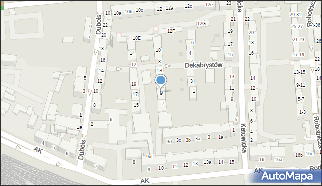 Opole, Dekabrystów, 9, mapa Opola