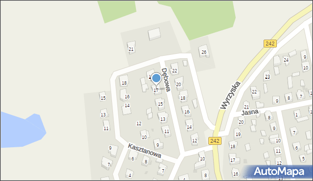 Osiek nad Notecią, Dębowa, 17, mapa Osiek nad Notecią