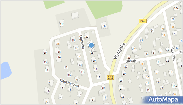 Osiek nad Notecią, Dębowa, 18, mapa Osiek nad Notecią