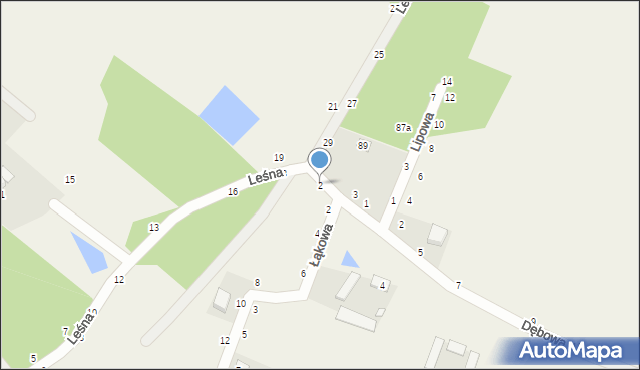 Osiny, Dębowa, 2, mapa Osiny