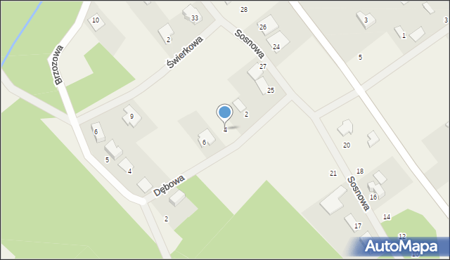 Osówiec, Dębowa, 4, mapa Osówiec