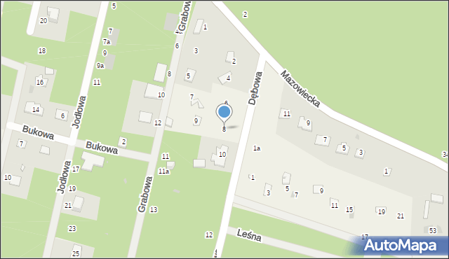 Osowiec, Dębowa, 8, mapa Osowiec