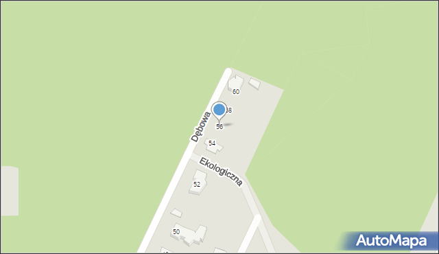 Ostrów Wielkopolski, Dębowa, 56, mapa Ostrów Wielkopolski