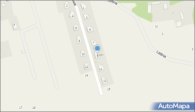 Ostrówek, Dębowa, 9, mapa Ostrówek