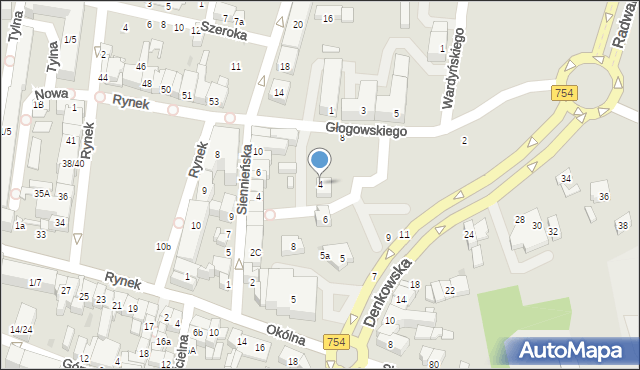 Ostrowiec Świętokrzyski, Denkowska, 4, mapa Ostrowiec Świętokrzyski