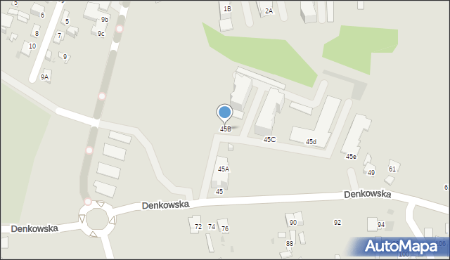 Ostrowiec Świętokrzyski, Denkowska, 45B, mapa Ostrowiec Świętokrzyski