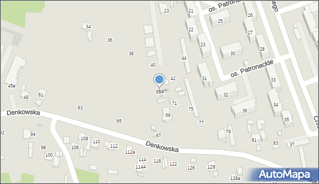 Ostrowiec Świętokrzyski, Denkowska, 69A, mapa Ostrowiec Świętokrzyski