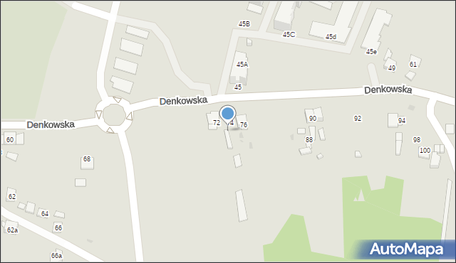 Ostrowiec Świętokrzyski, Denkowska, 72A, mapa Ostrowiec Świętokrzyski