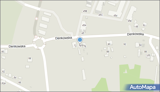 Ostrowiec Świętokrzyski, Denkowska, 74, mapa Ostrowiec Świętokrzyski