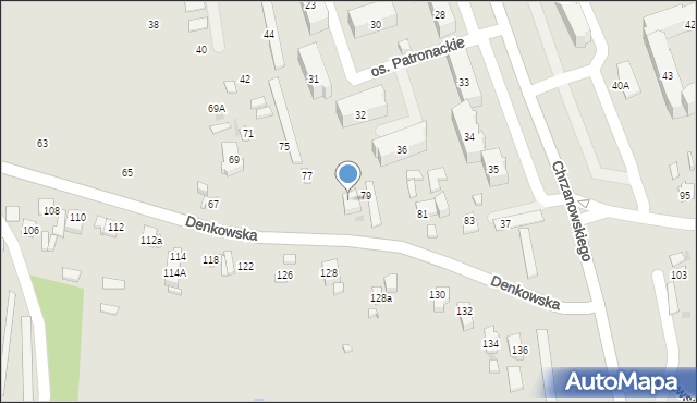 Ostrowiec Świętokrzyski, Denkowska, 79a, mapa Ostrowiec Świętokrzyski
