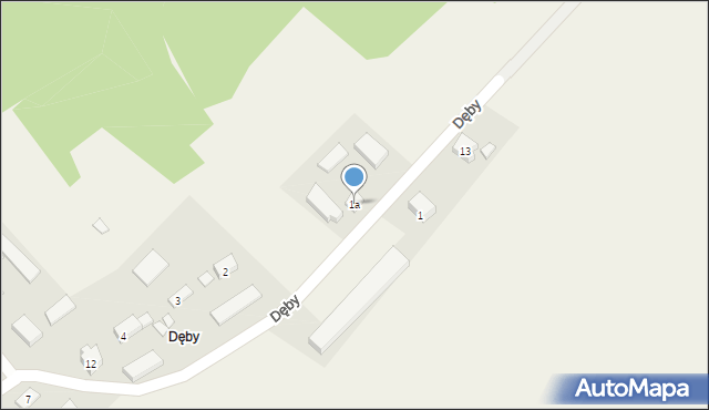 Otnoga, Dęby, 1a, mapa Otnoga