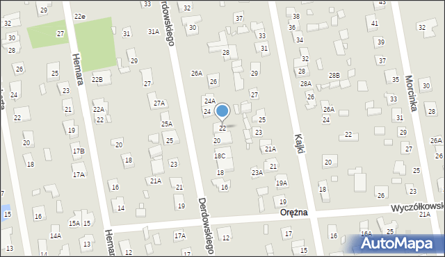 Piaseczno, Derdowskiego, 22, mapa Piaseczno