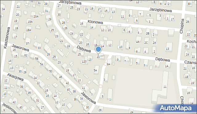 Piekary Śląskie, Dębowa, 11, mapa Piekary Śląskie