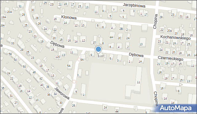 Piekary Śląskie, Dębowa, 7, mapa Piekary Śląskie