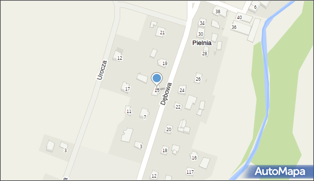 Pielnia, Dębowa, 15, mapa Pielnia