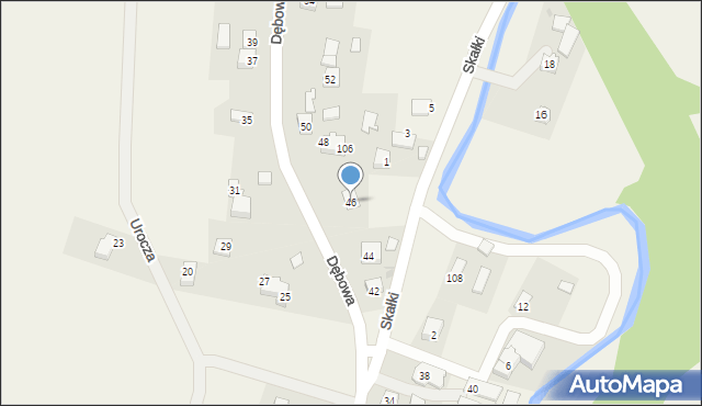 Pielnia, Dębowa, 46, mapa Pielnia
