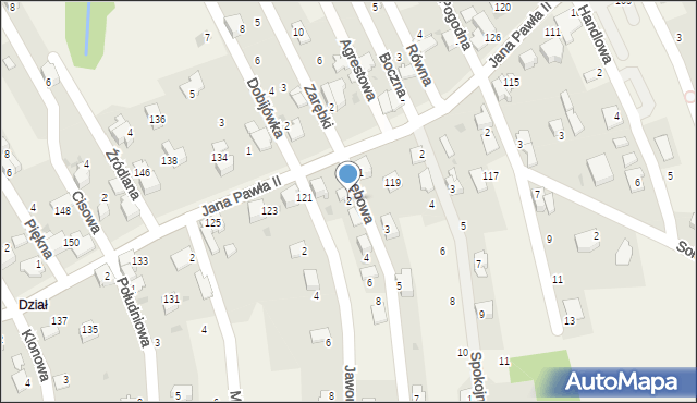 Pietrzykowice, Dębowa, 2, mapa Pietrzykowice