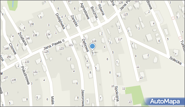 Pietrzykowice, Dębowa, 3, mapa Pietrzykowice