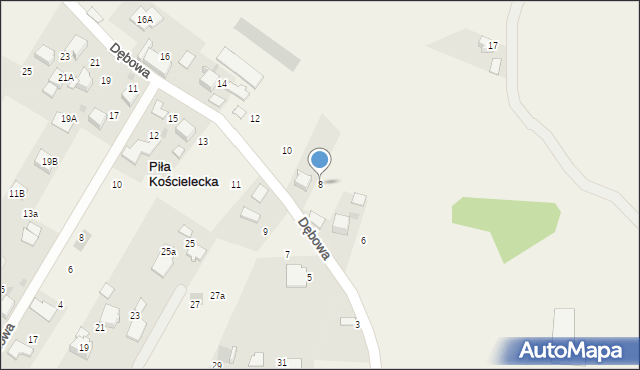 Piła Kościelecka, Dębowa, 8, mapa Piła Kościelecka