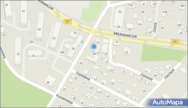 Pionki, Dębowa, 1A, mapa Pionki
