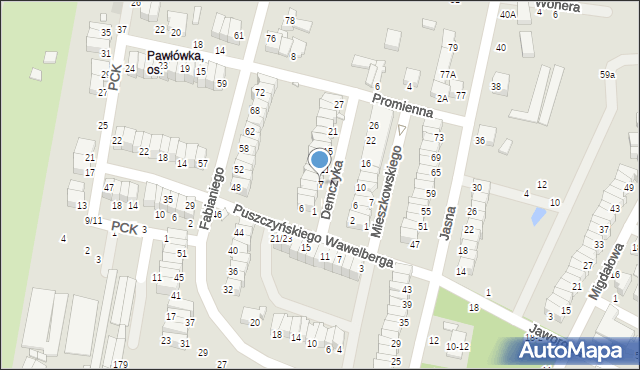Piotrków Trybunalski, Demczyka Tadeusza Juliusza, 7, mapa Piotrków Trybunalski