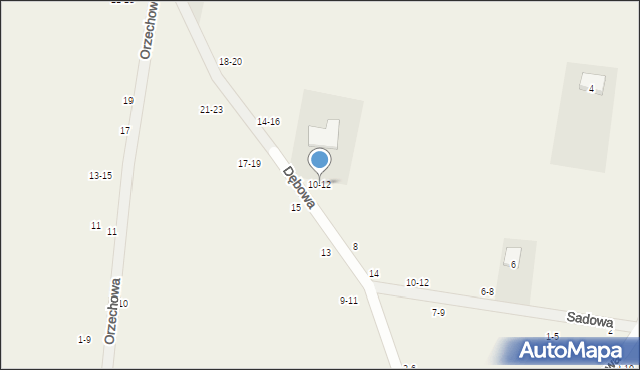 Piotrkowiczki, Dębowa, 10-12, mapa Piotrkowiczki