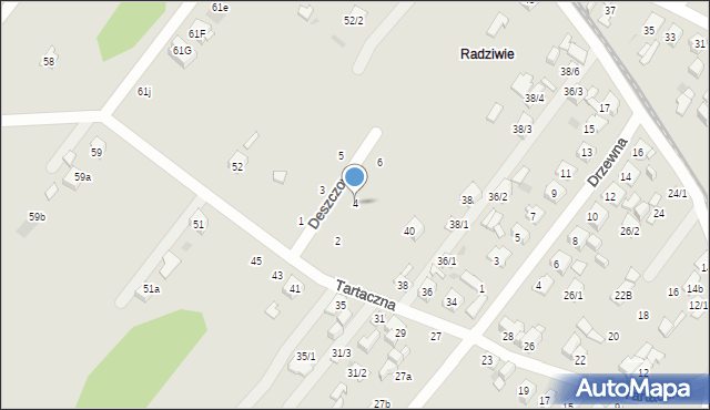 Płock, Deszczowa, 4, mapa Płock