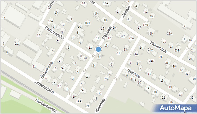 Płock, Dębowa, 8, mapa Płock