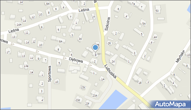 Płoty, Dębowa, 4, mapa Płoty