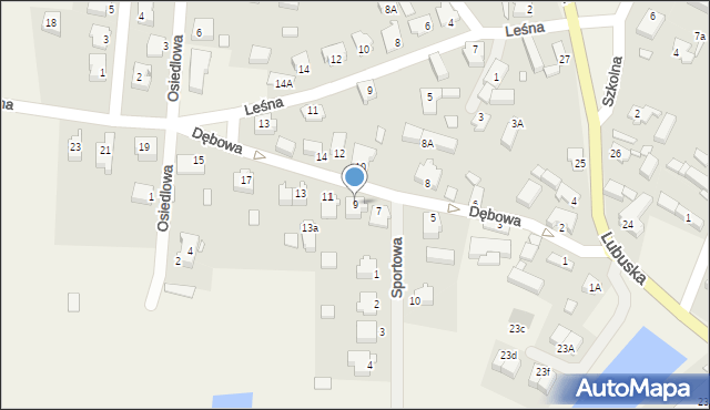 Płoty, Dębowa, 9, mapa Płoty