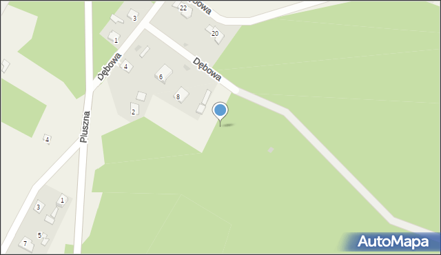 Pluski, Dębowa, 10, mapa Pluski