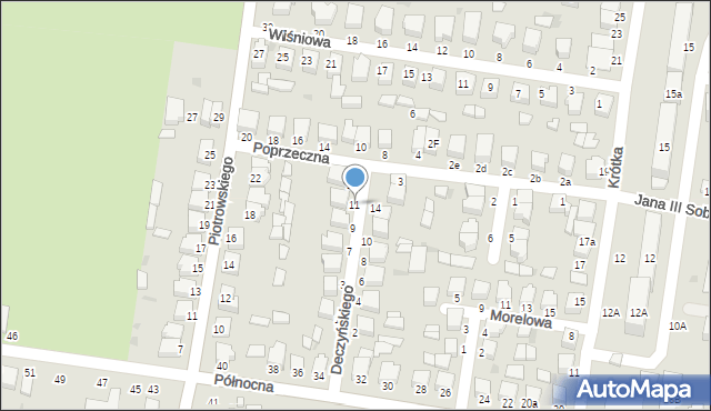 Poddębice, Deczyńskiego, 11, mapa Poddębice