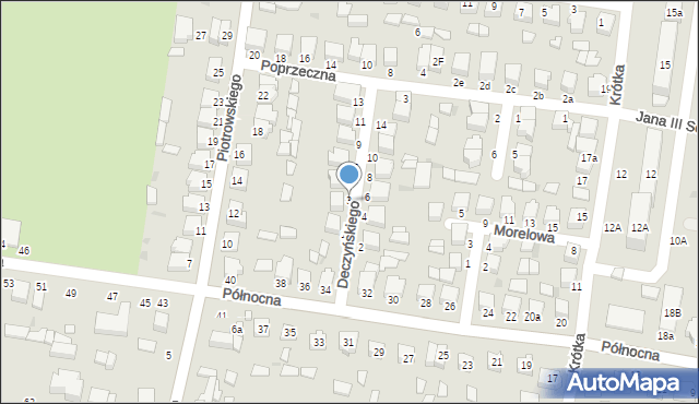 Poddębice, Deczyńskiego, 3, mapa Poddębice
