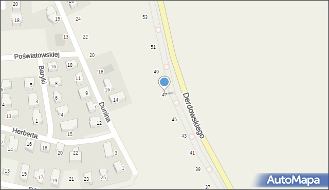 Pogórze, Derdowskiego Hieronima, 47, mapa Pogórze