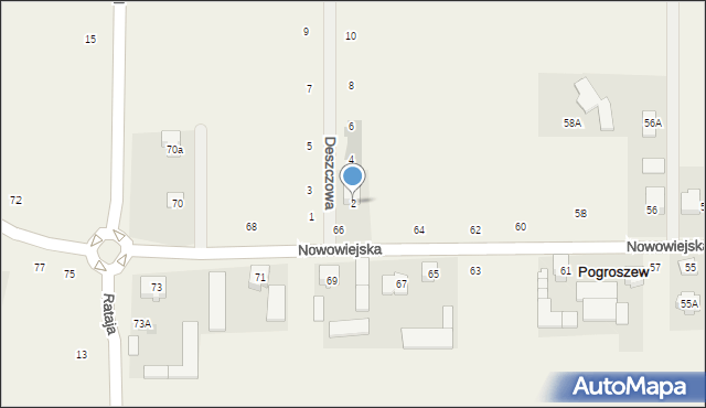 Pogroszew, Deszczowa, 2, mapa Pogroszew