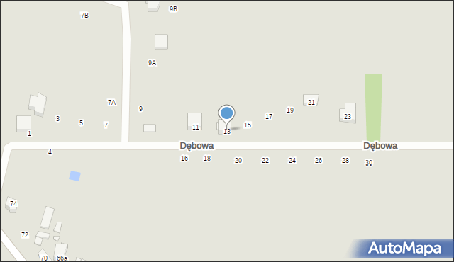 Poręba, Dębowa, 13, mapa Poręba