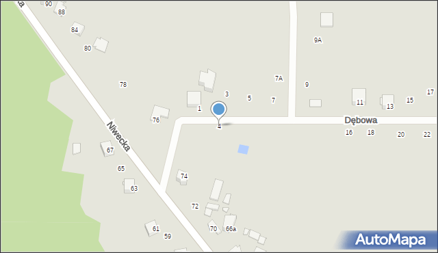 Poręba, Dębowa, 4, mapa Poręba