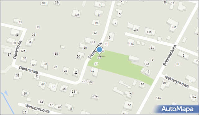 Poznań, Dereniowa, 15, mapa Poznania