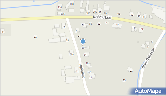 Proszowice, Dębowiec, 10, mapa Proszowice