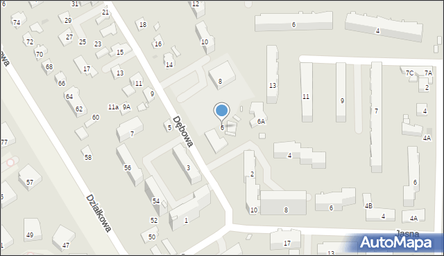 Pruszków, Dębowa, 6, mapa Pruszków