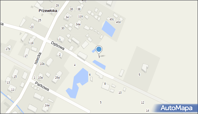 Przewłoka, Dębowa, 3, mapa Przewłoka