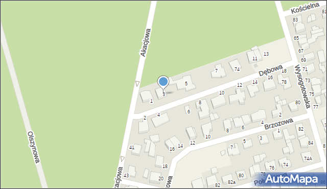 Przeźmierowo, Dębowa, 3, mapa Przeźmierowo