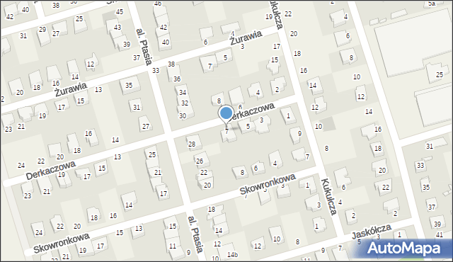 Przeźmierowo, Derkaczowa, 7, mapa Przeźmierowo