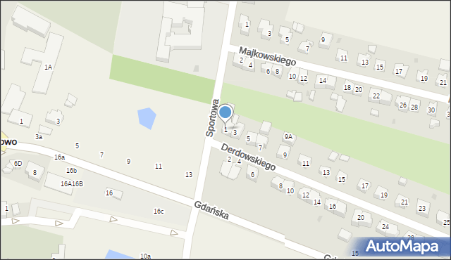 Przodkowo, Derdowskiego Hieronima, 1, mapa Przodkowo