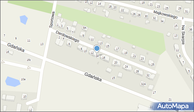 Przodkowo, Derdowskiego Hieronima, 14, mapa Przodkowo