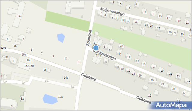 Przodkowo, Derdowskiego Hieronima, 2, mapa Przodkowo