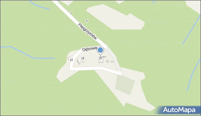 Przyłęków, Dębowa, 20, mapa Przyłęków