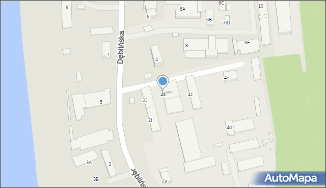 Puławy, Dęblińska, 4a, mapa Puław
