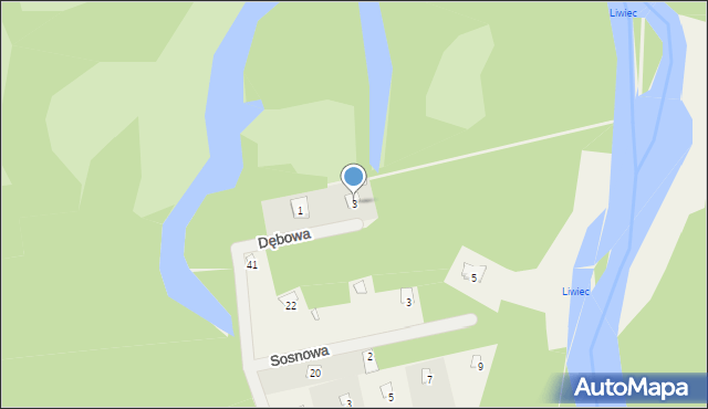 Puste Łąki, Dębowa, 3, mapa Puste Łąki